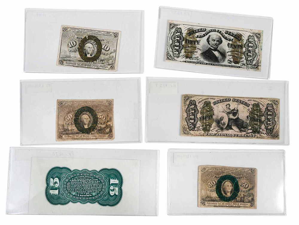 Appraisal: Full Type Set of Fractional Currency notes total Friedberg- Cent