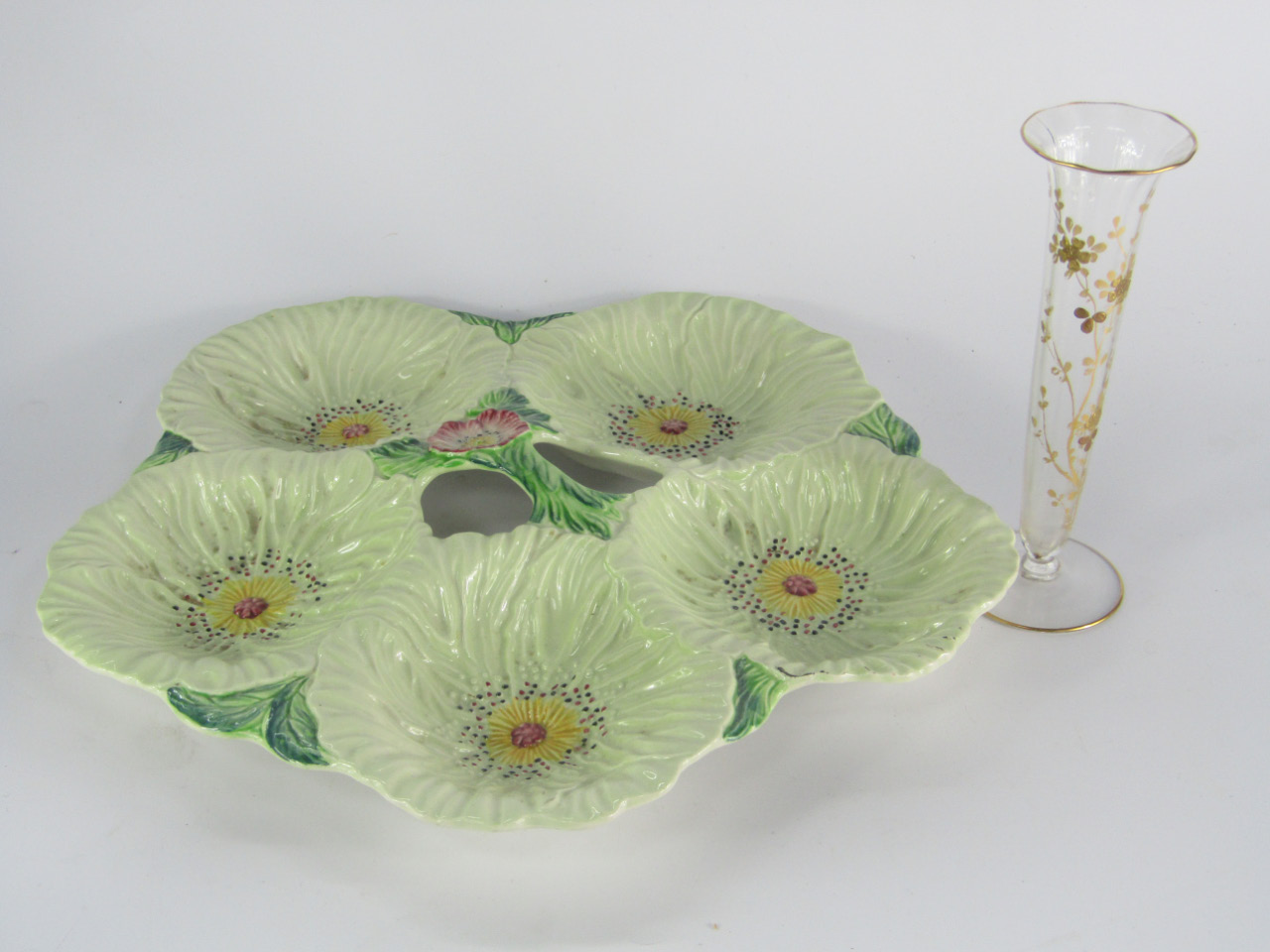 Appraisal: A Carltonware pottery fire section floral hors d' oeuvres dish