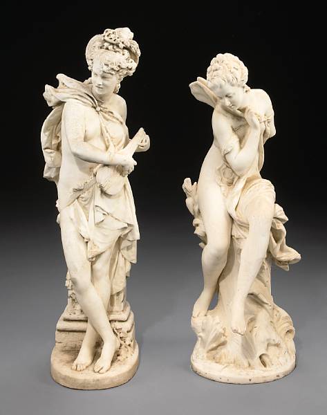 Appraisal: A group of two carved marble figures late th early