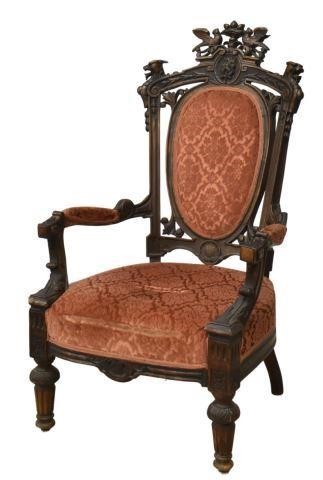 Appraisal: French Louis XVI style armchair late th c carved crest