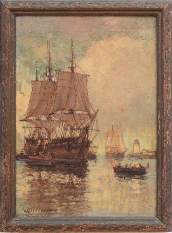 Appraisal: CARLTON T CHAPMAN - IN PORT Oil on canvas signed