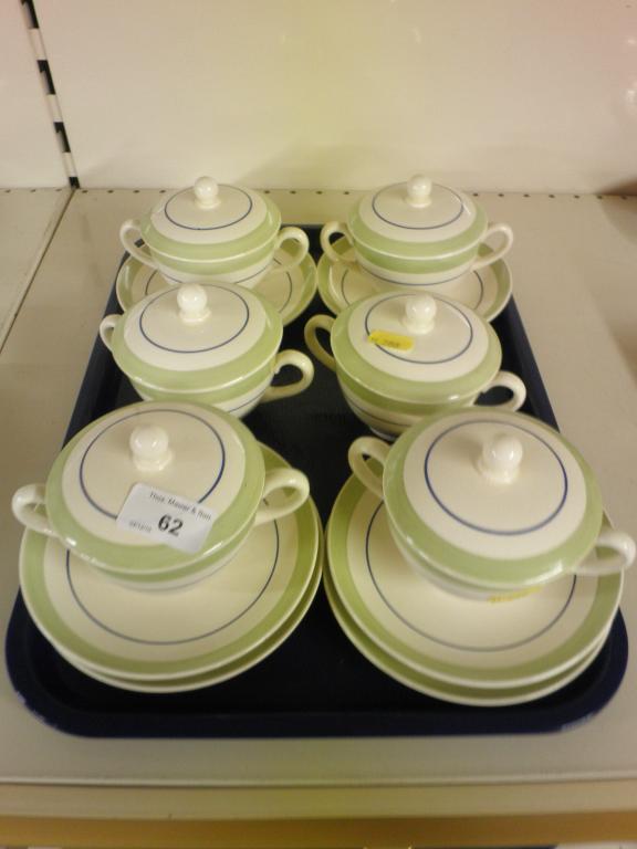 Appraisal: A set of six Wedgwood ceramic two handled cups and