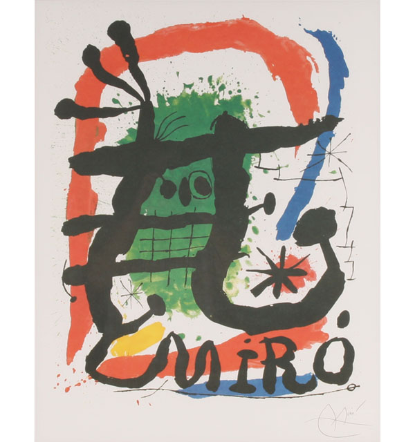 Appraisal: Joan Miro Spanish - surrealist color lithograph x signed in