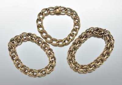 Appraisal: Three k Gold Bracelets k yellow gold bracelets two from