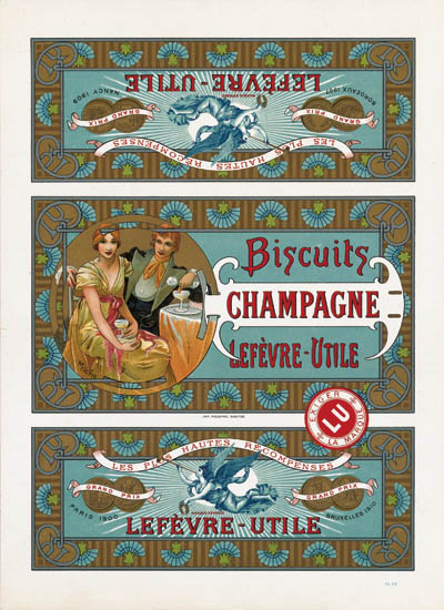 Appraisal: ALPHONSE MUCHA - BISCUITS LEF VRE - UTILE CHAMPAGNE Circa