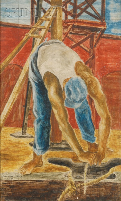 Appraisal: Julian Edwin Levi American - Dock Worker A Maquette Probably