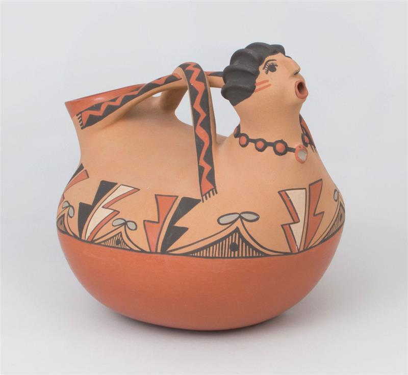 Appraisal: L TSOSIE JEMEZ PUBELO POTTERY VESSEL x x in Estimate