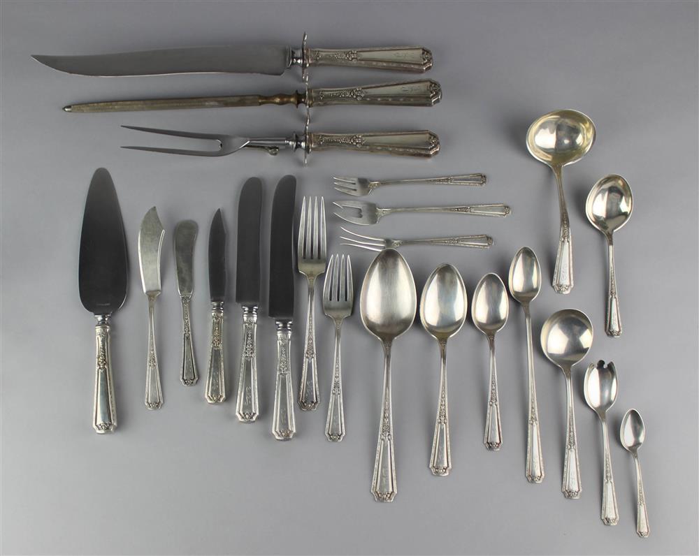 Appraisal: EIGHTY-SEVEN PIECE TOWLE 'LOUIS XIV' SILVER PART FLATWARE SERVICE No