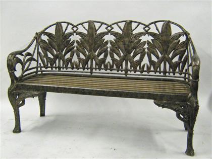 Appraisal: Silvered metal bench th century In the art deco style