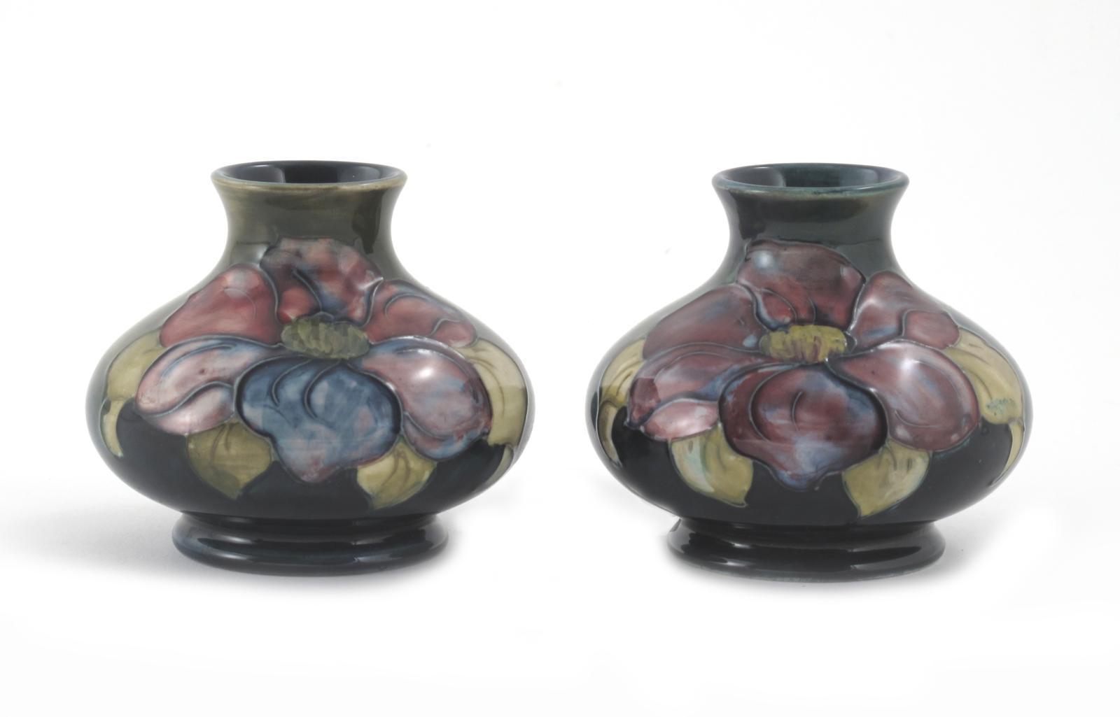 Appraisal: Clematis a pair of Moorcroft Pottery vases