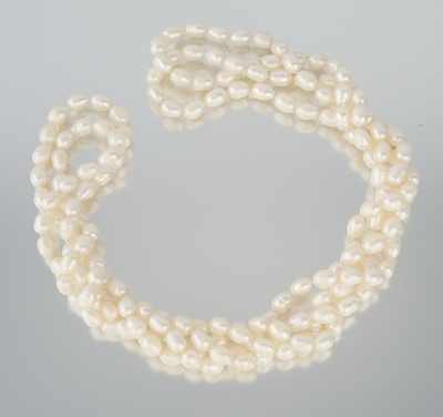 Appraisal: A Inch Strand of Oval Freshwater Pearls An individually knotted