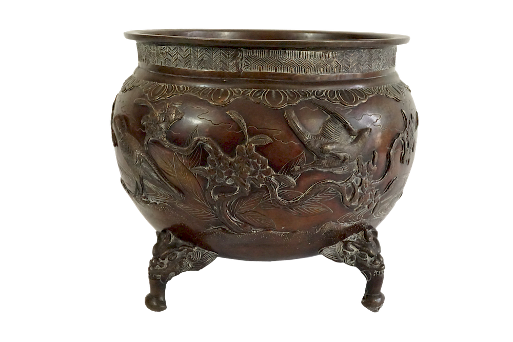 Appraisal: th Century Meiji Period Bronze Planter Lot th Century Meiji