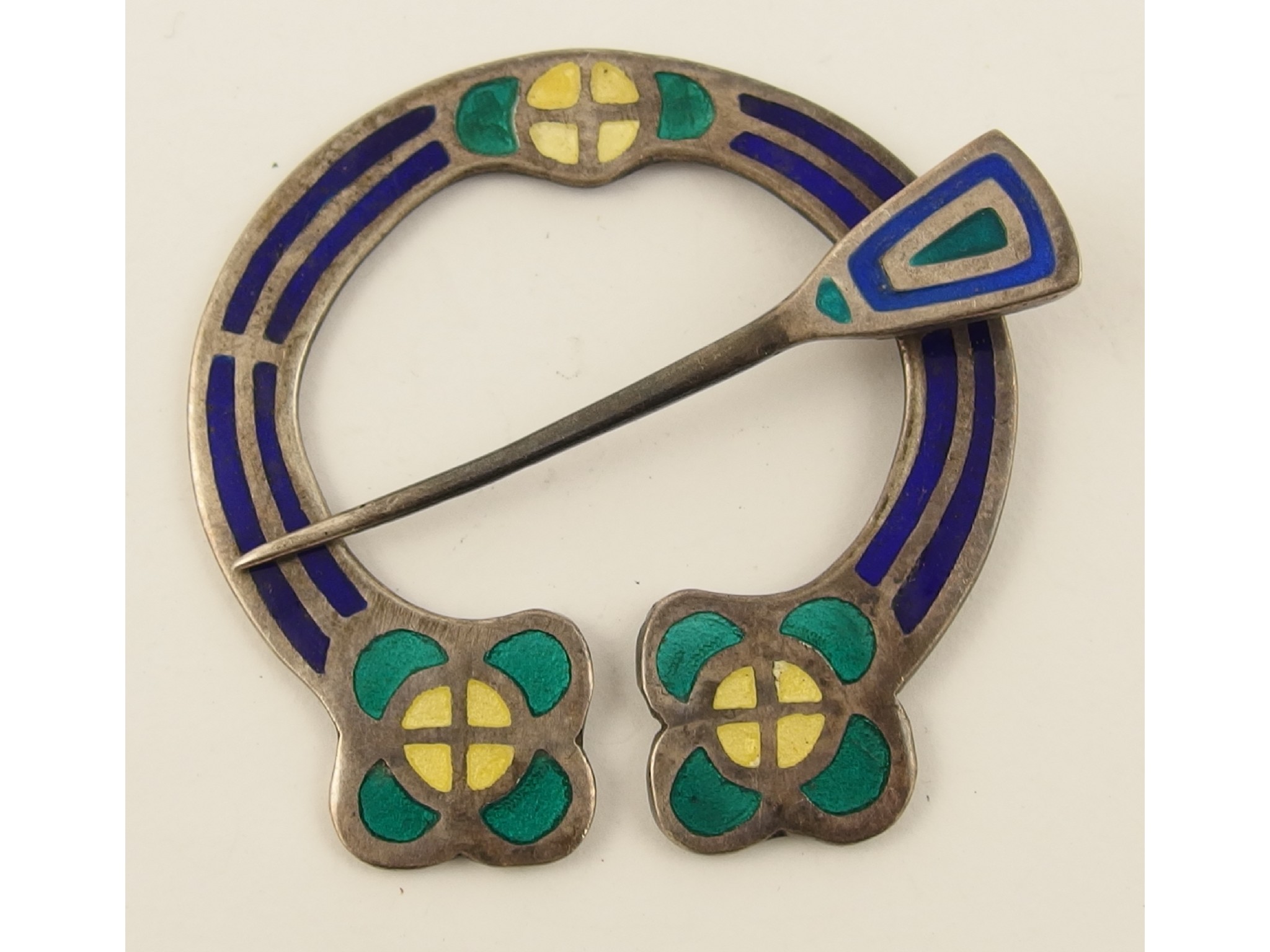 Appraisal: A silver and enamel pen annular brooch by Alexander Ritchie