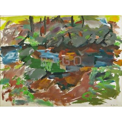 Appraisal: Elaine de Kooning American - Untitled Catskill Series Rocks and