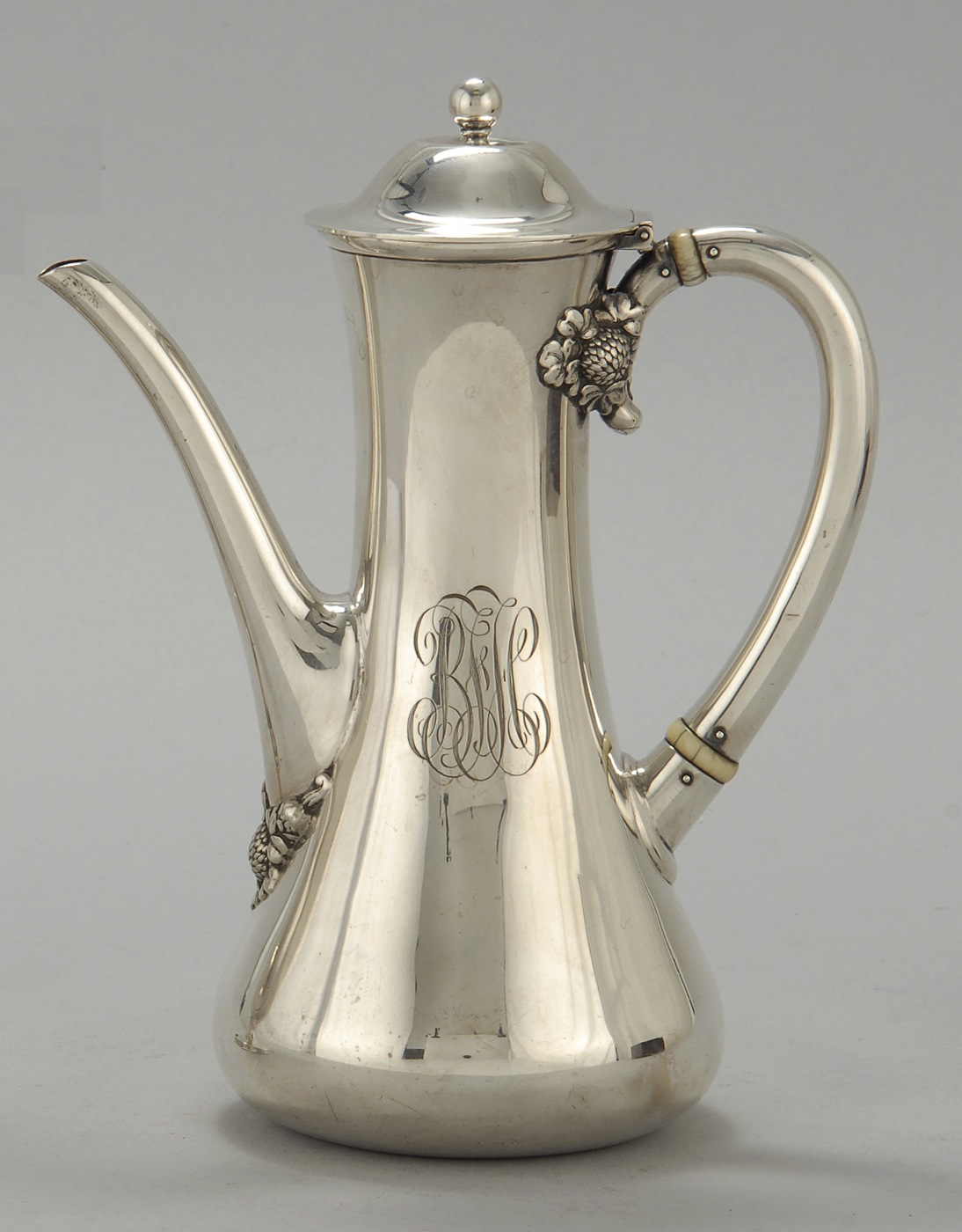 Appraisal: TIFFANY STERLING SILVER DEMITASSE COFFEEPOT Circa - In the Clover