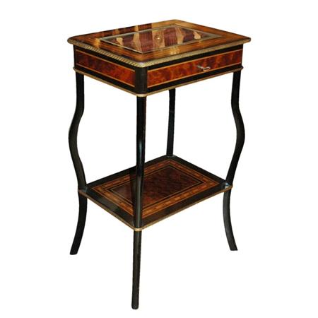 Appraisal: Louis Philippe Style Inlaid and Ebonized Wood Vitrine Table Estimate