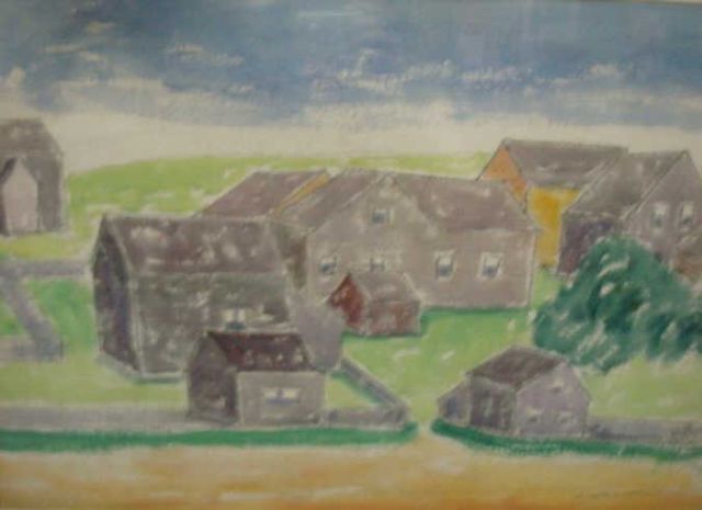 Appraisal: WALKOWITZ Abraham Watercolor of Houses Signed lower right Property from