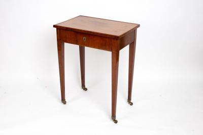 Appraisal: A Swedish satinwood work table circa fitted a single drawer