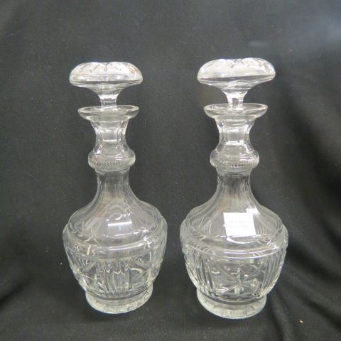 Appraisal: Pair of Cut Crystal Decanters ring neck excellent