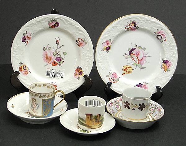 Appraisal: An assembled grouping of Continental porcelain th century Comprising six