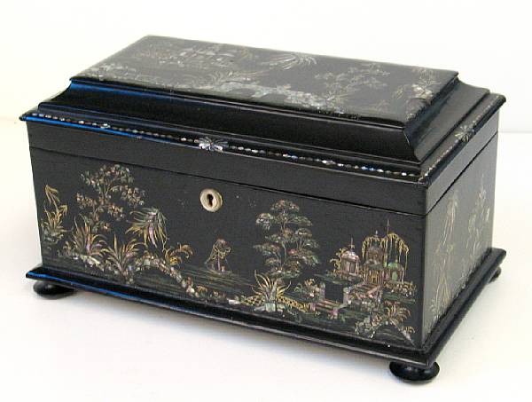 Appraisal: Decorative Arts mid th century The rectangular case decorated with