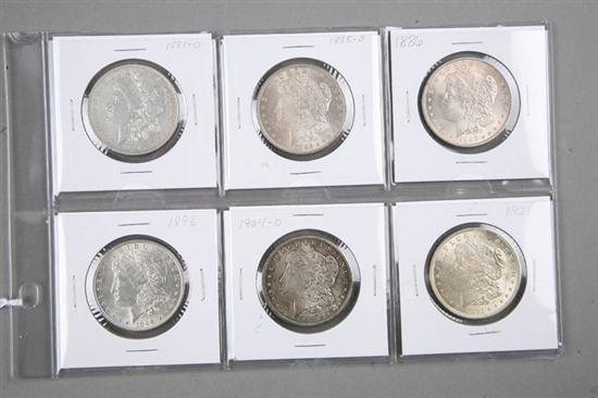 Appraisal: SIX MORGAN SILVER DOLLARS Years include -O -O -O and