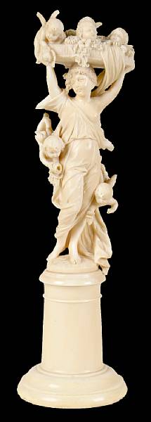 Appraisal: A Continental carved ivory figural group late th century early