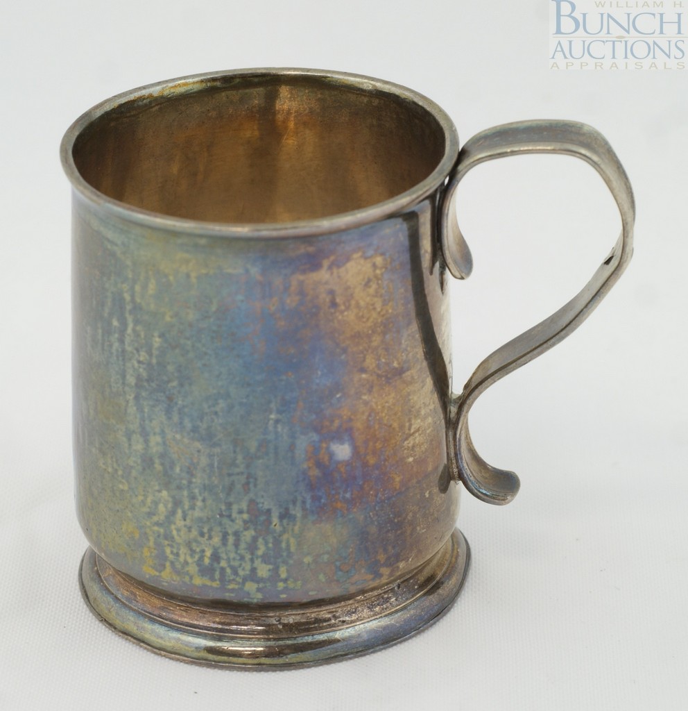 Appraisal: George I sterling silver mug London - engraved on bottom