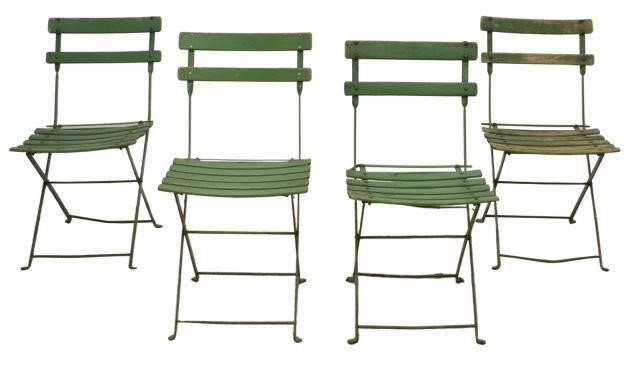 Appraisal: lot of French folding bistro garden chairs early th c