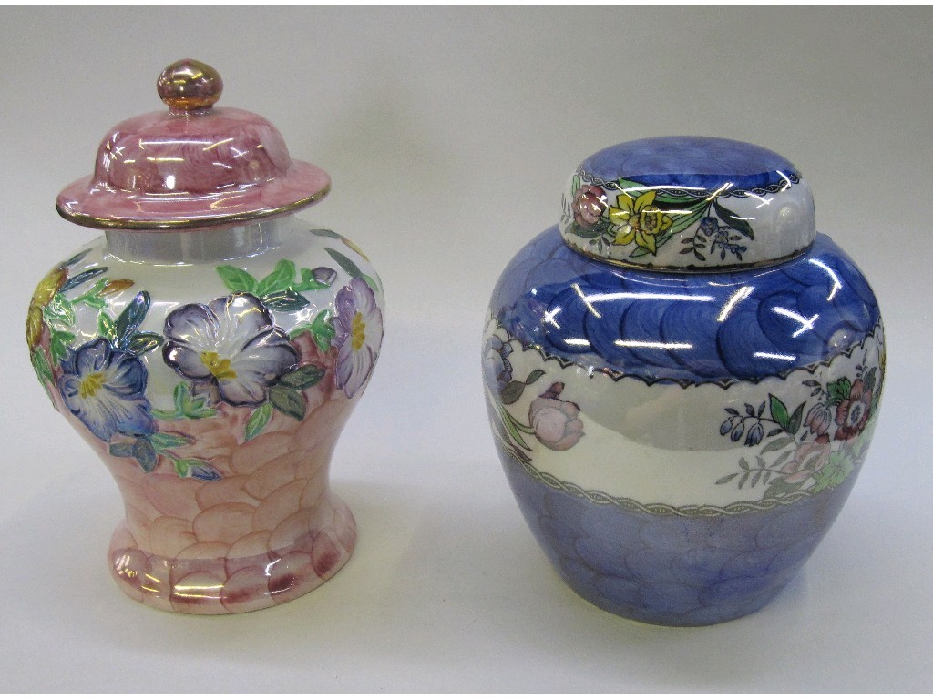 Appraisal: Maling ginger jar pattern no and a Maling jar and