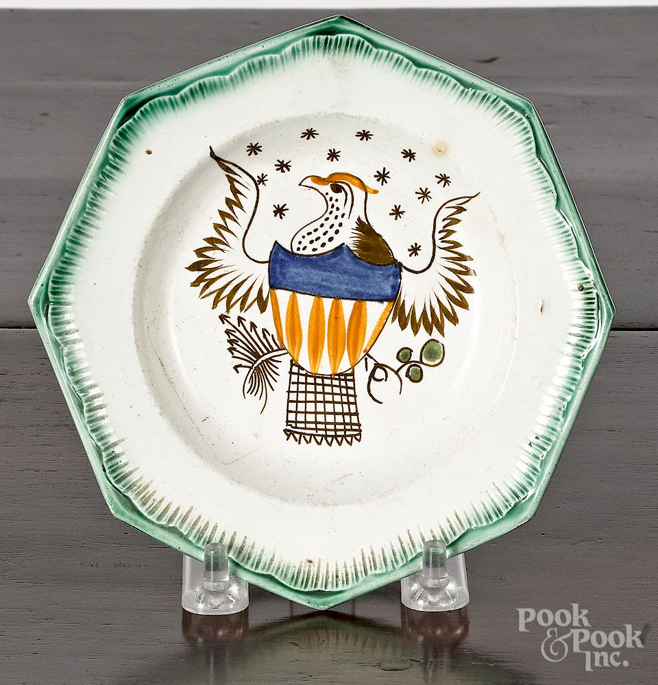 Appraisal: Pearlware green feather edge toddy plate Exclusive on Bidsquare Pearlware