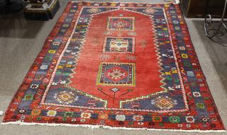 Appraisal: Semi Antique Caucasian Kazak carpet Semi Antique Caucasian Kazak carpet