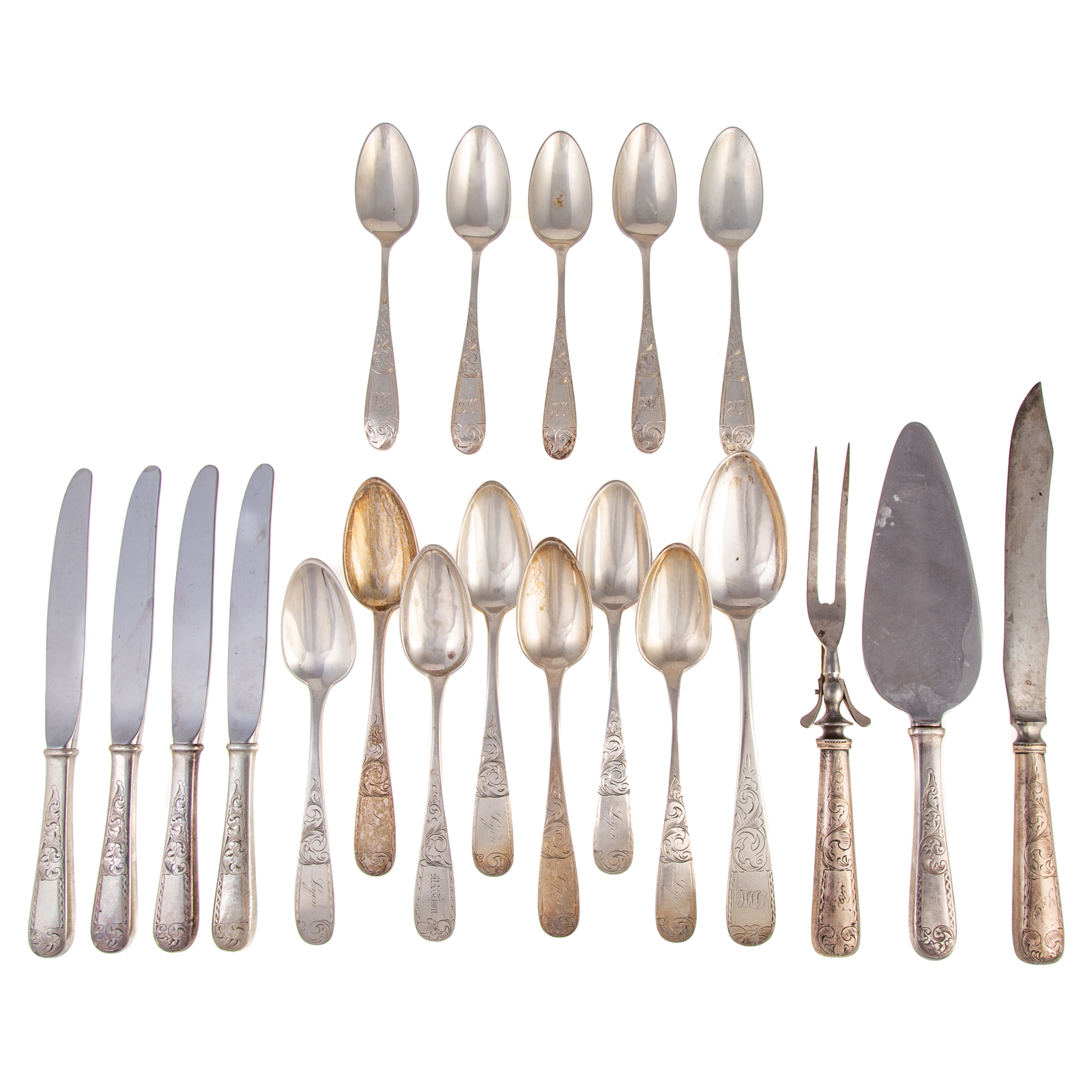 Appraisal: STERLING MAYFLOWER FLATWARE BY BALTIMORE MAKERS Including four S Kirk