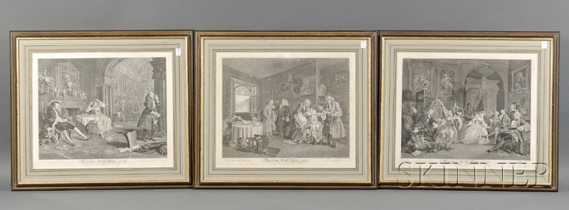 Appraisal: William Hogarth British - Six Plates from Marriage a-la-Mode Inscribed