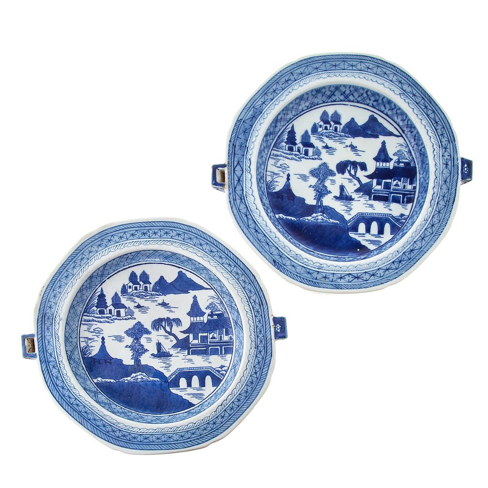 Appraisal: Pair of Diana Cargo Canton Hot Water Plates Circa -