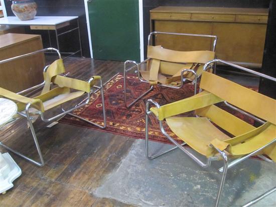 Appraisal: MARCEL BREUER A group of three Wassily chairs also known