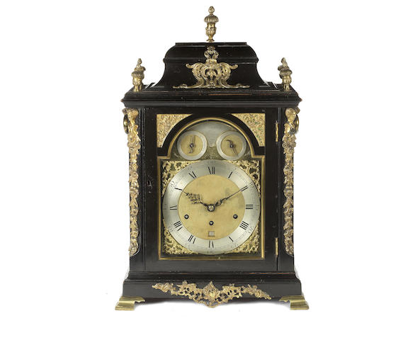 Appraisal: A late th century ebonised quarter chiming bracket clock William