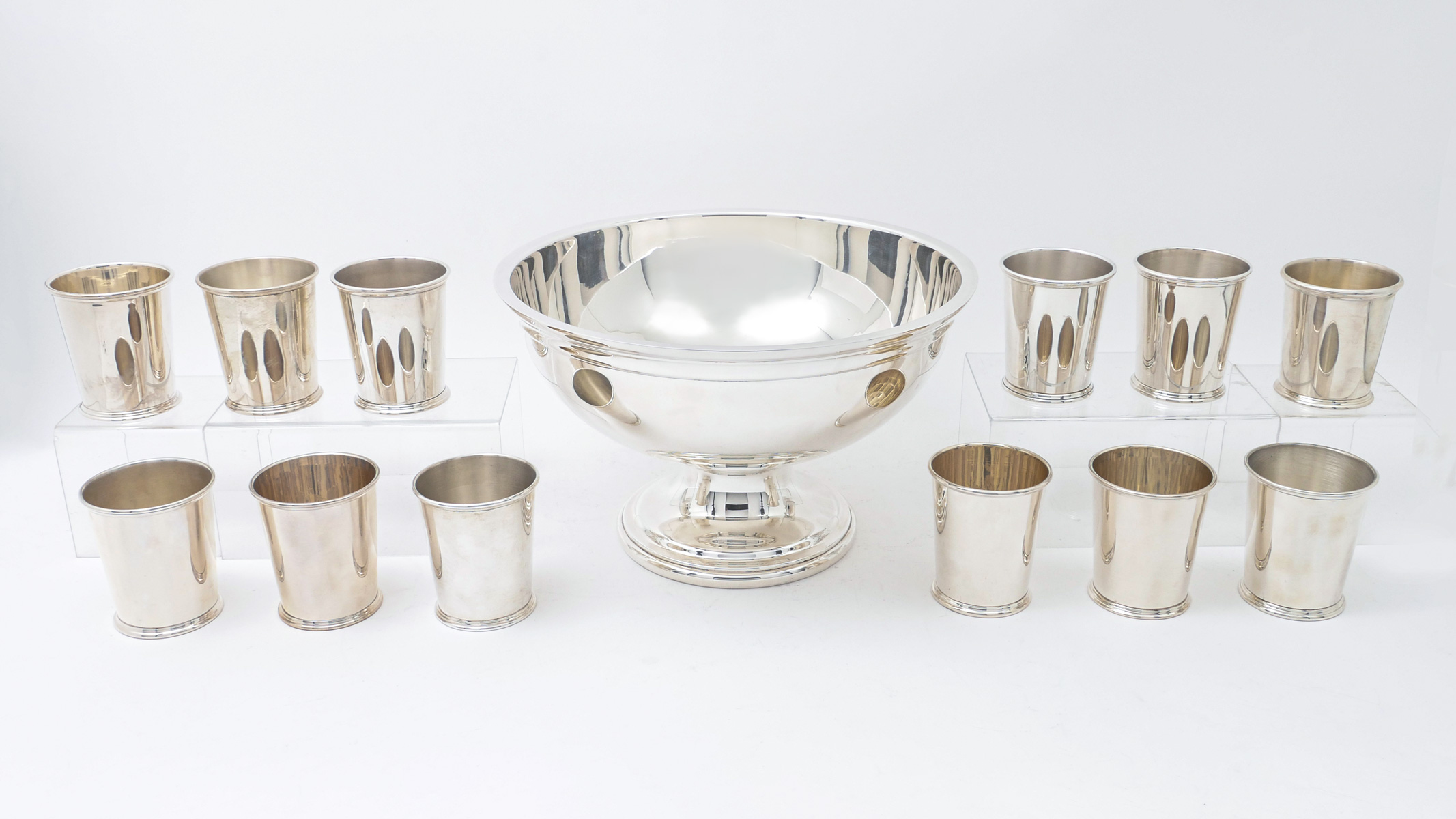 Appraisal: S KIRK SON STERLING PUNCHBOWL WITH CUPS Approx Troy ounces