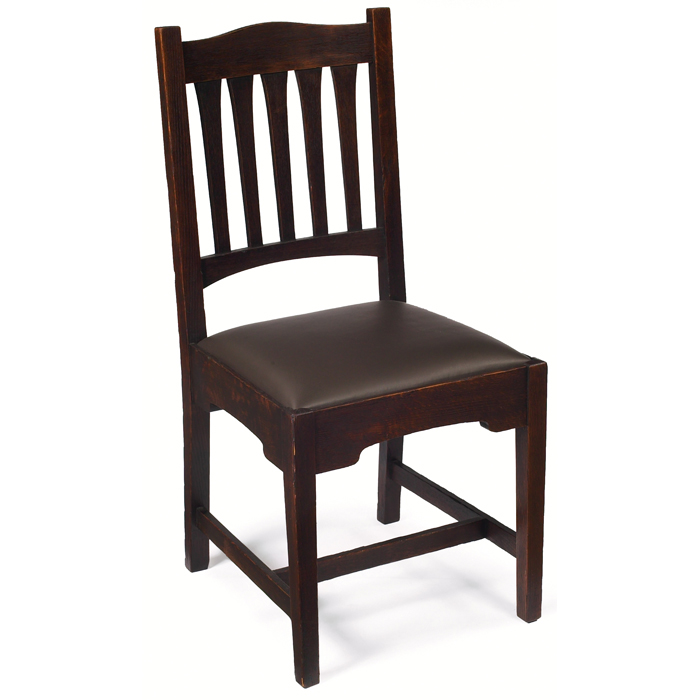 Appraisal: Gustav Stickley Bungalow chair early form with hump-back over five