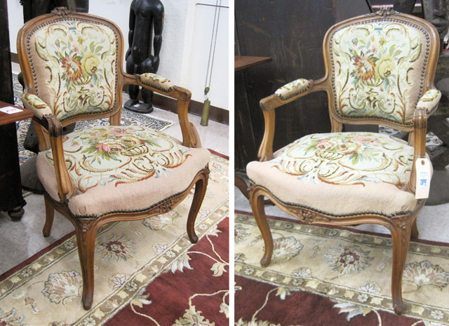 Appraisal: PAIR OF LOUIS XV STYLE ARMCHAIRS Belgian early th century