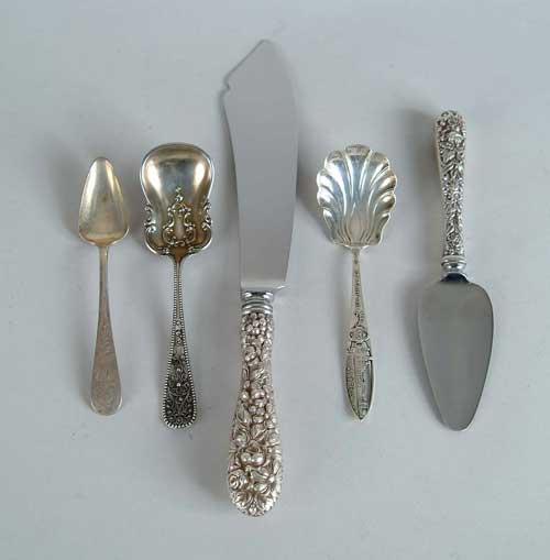 Appraisal: LOT OF PIECES OF FLATWARE Lot consists of Stieff repousse