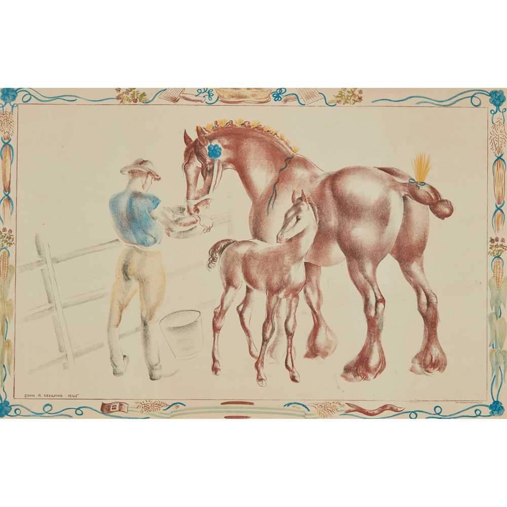 Appraisal: JOHN SKEAPING - FOR SCHOOL PRINTS LTD MARE FOAL lithograph