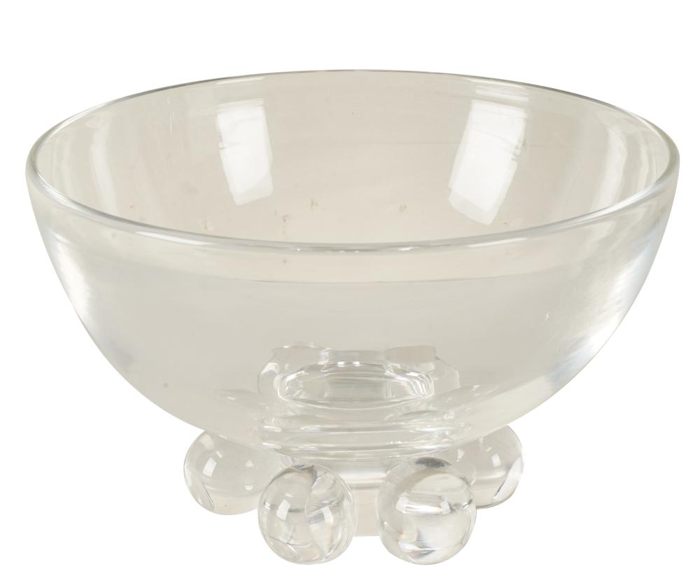 Appraisal: STEUBEN GLASS FOOTED BOWLetched signature to underside Condition no chips