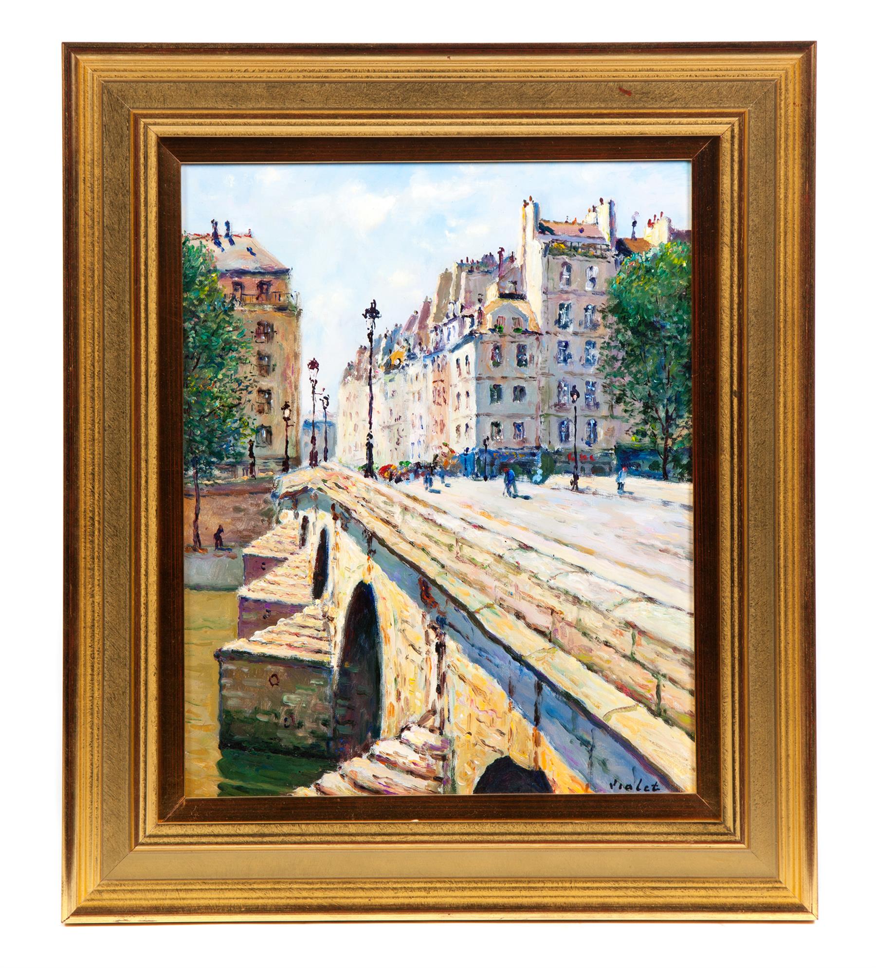 Appraisal: PARIS LE PONT MARIE BY LAURENT VIALET FRANCE B Oil