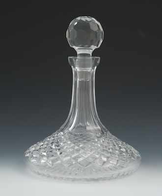 Appraisal: An American Crystal Diamond Cut Decanter Clear crystal decanter of