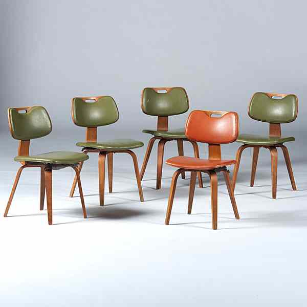 Appraisal: Joe Atkinson Side Chairs for Thonet American s A group