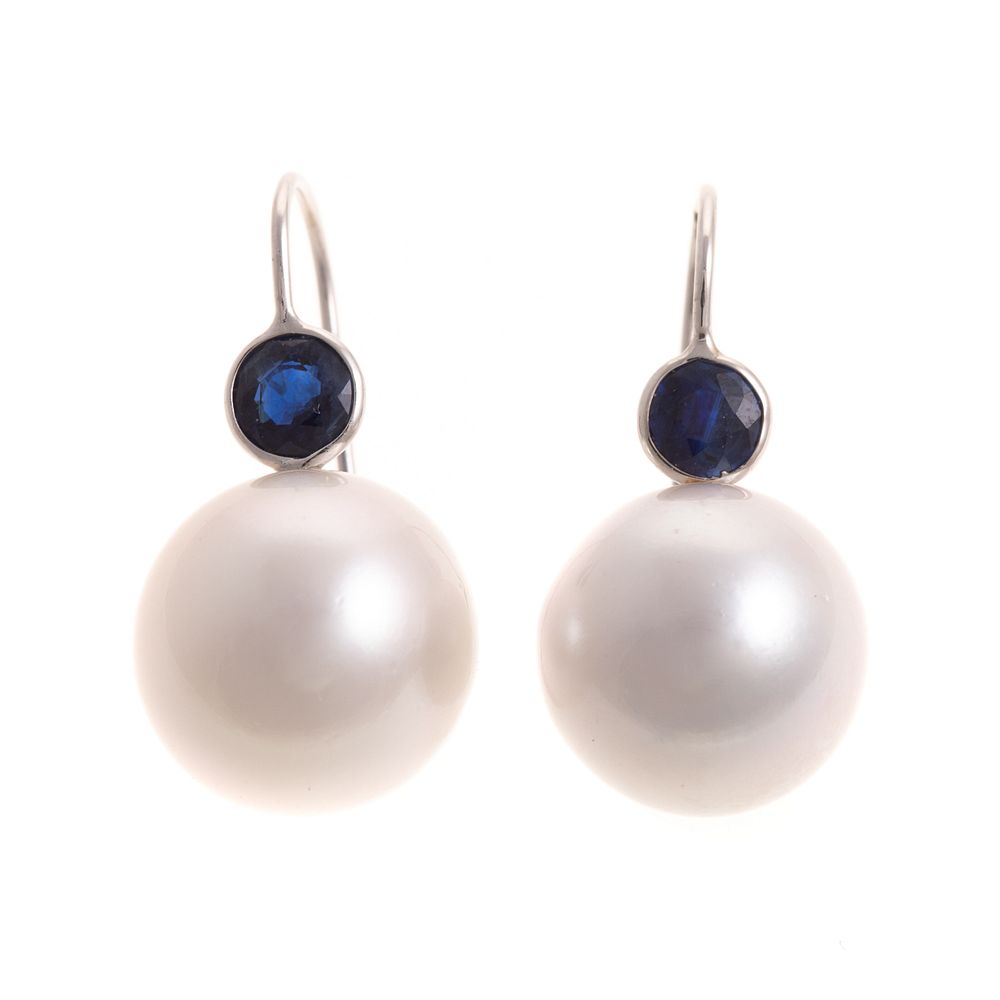 Appraisal: A Pair of South Sea Pearl Earrings in K K