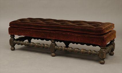 Appraisal: William and Mary-Style Walnut Long Stool x in