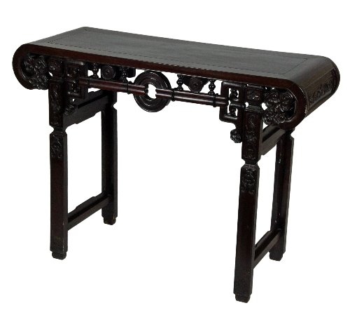 Appraisal: A th Century Chinese hardwood altar table the single panelled