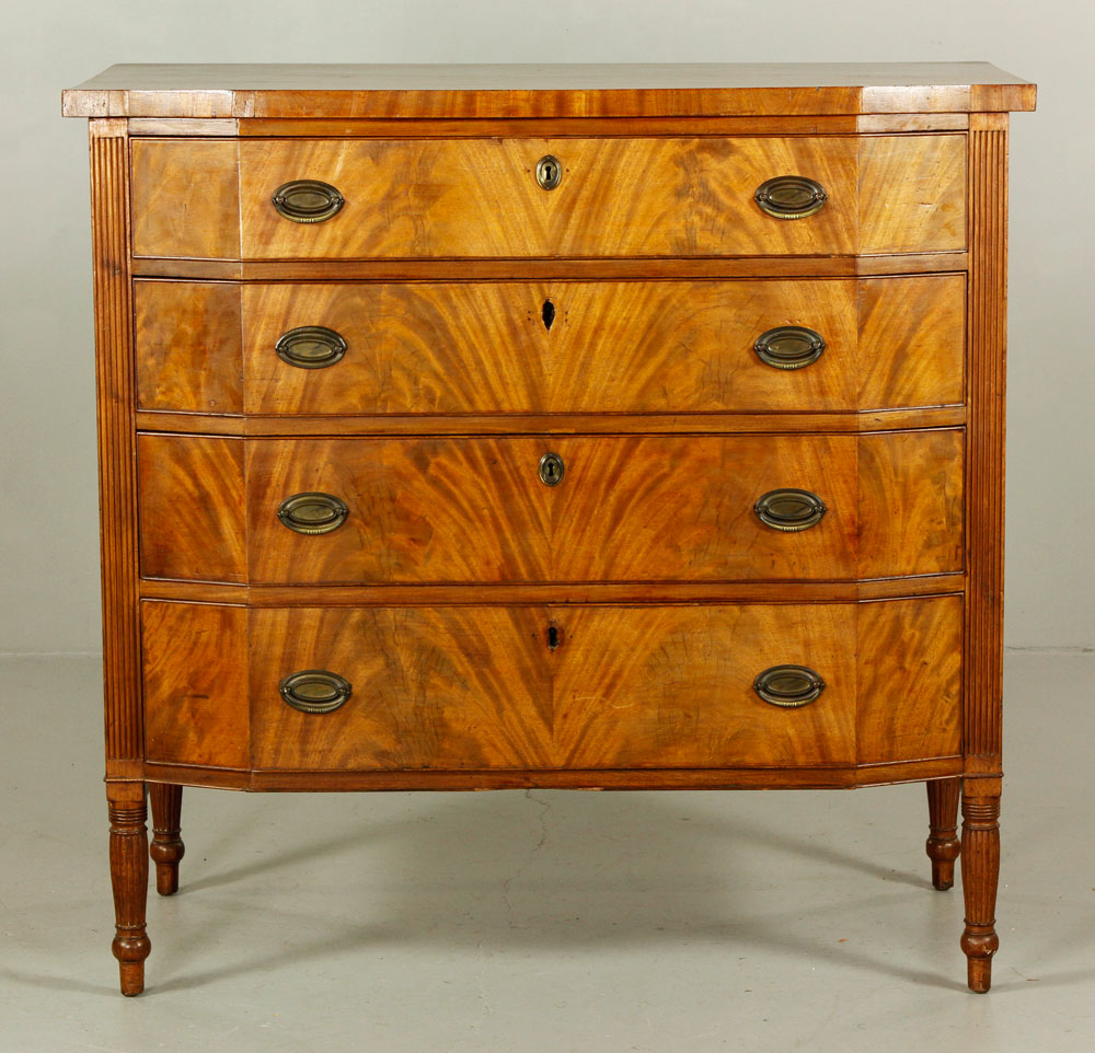 Appraisal: - Early th C Flame Mahogany Chest Early th century